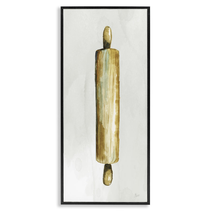  Rustic Rolling Pin Grey Framed Giclee Art by Nan, H 24 po x l 10 po, Giclée encadrée noir minuit