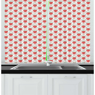 Geometric Ruffled Kitchen Curtain