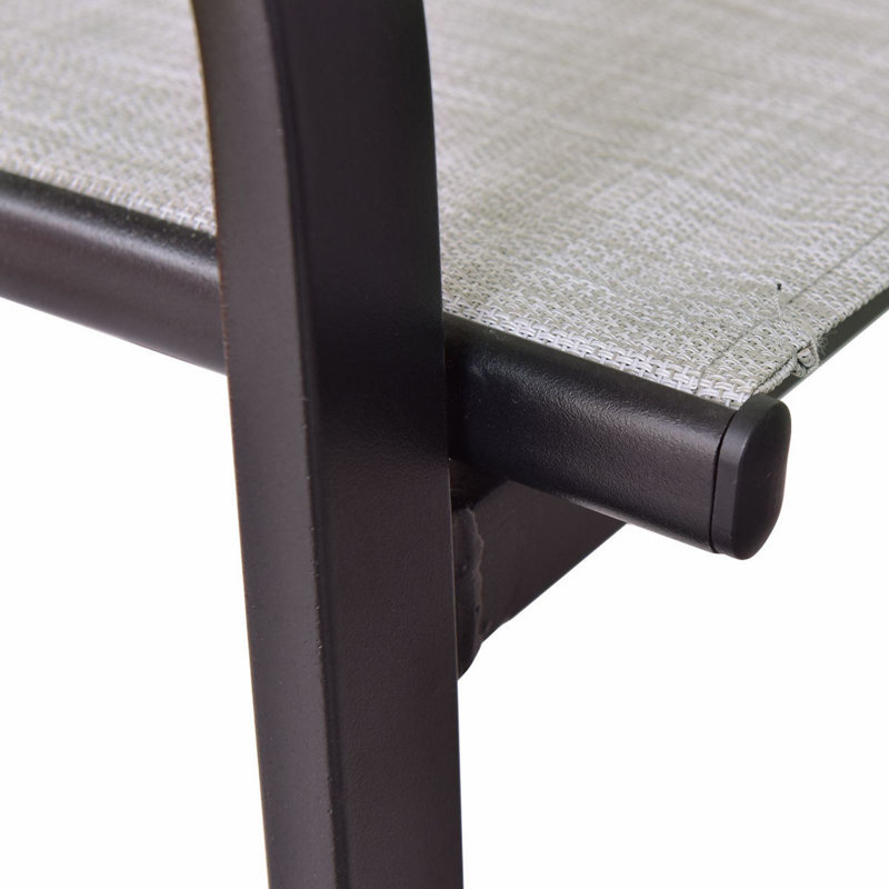 Ensemble de meubles d'extérieur pour terrasse avec plateau en verre 4 pièces, Gris
