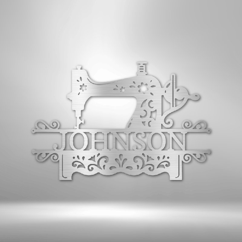 Monogramme de couture personnalisé, H 34,25 po x l 35,5 po x P 0,5 po, Oui, Argent argent