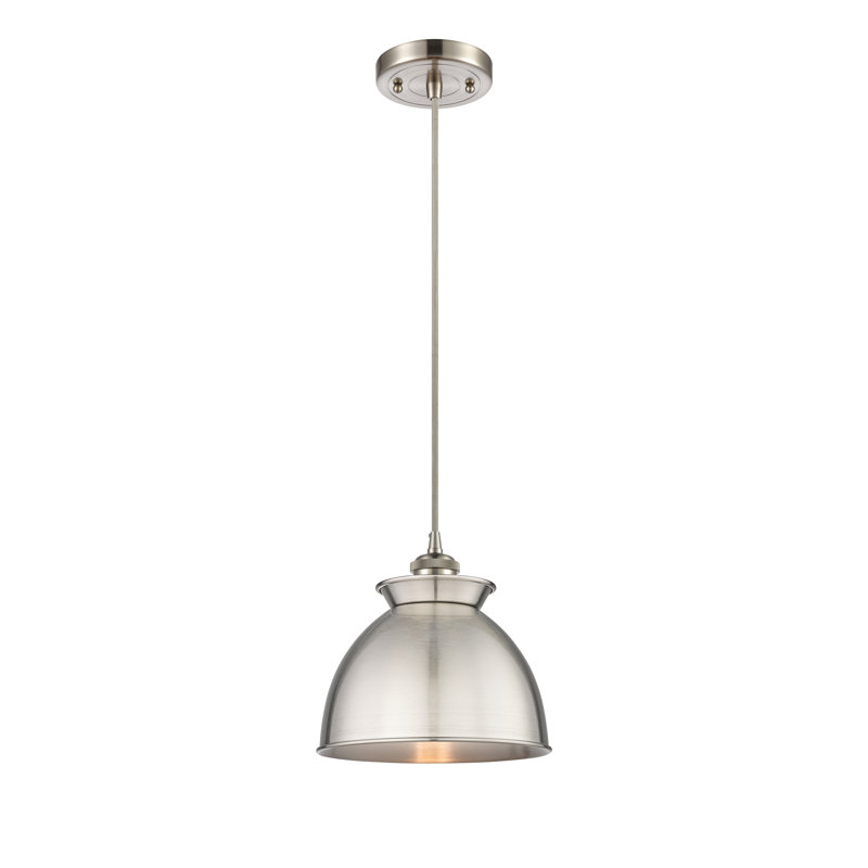 Luminaire suspendu 1 lumière, H 130 po x l 8,13 po x P 8,13 po, Nickel satiné brossé, Nickel satiné brossé