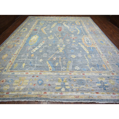 Willowdean One-of-a-Kind 12' X 16' New Age Wool Area Rug Gray