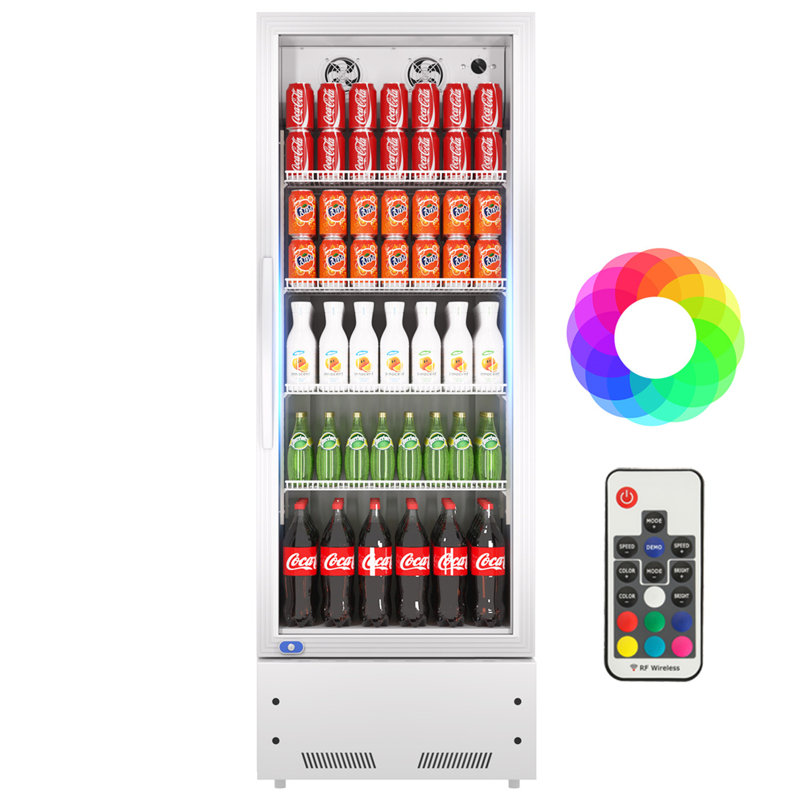 Réfrigérateur commercial de marchandise de 24 po Kichking, réfrigérateur à boisson 16,3 pieds cubes avec porte vitrée, Argent