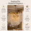Lustre moderne 11 lumières 22 "avec branches en verre peint en laiton peint pour la salle à manger et le vestibule