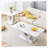 Modern Minimalist White MDF Living Room Table Sets (Square + Rectangular)White