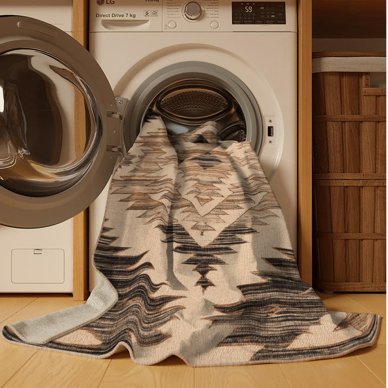 Tapis brun lavable à la machine, Carré 6 pi