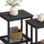 Ensemble de 2 tables d'appoint extérieures à 2 niveaux, table de patio décorative avec tablette