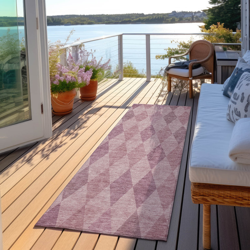 Clintonville Geometric Indoor / Outdoor Rug, Runner 2'3" x 7'6"
