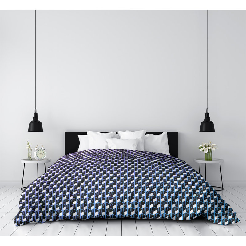 Housse de couette Katelyn Elizabeth, Microfibre, Housse de couette pour grand lit, Mauve / Bleu / Noir