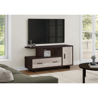 Meuble télé, 48 po, console, meuble multimédia, armoire de rangement, tiroirs, salon, chambre à coucher, stratifié, contemporain, moderne