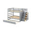 Lit superposé double avec lit gigogne et escalier-1230687795