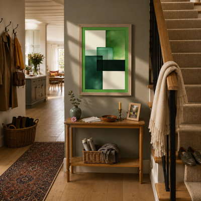 Soft Geometry In Green Minimalist - Print