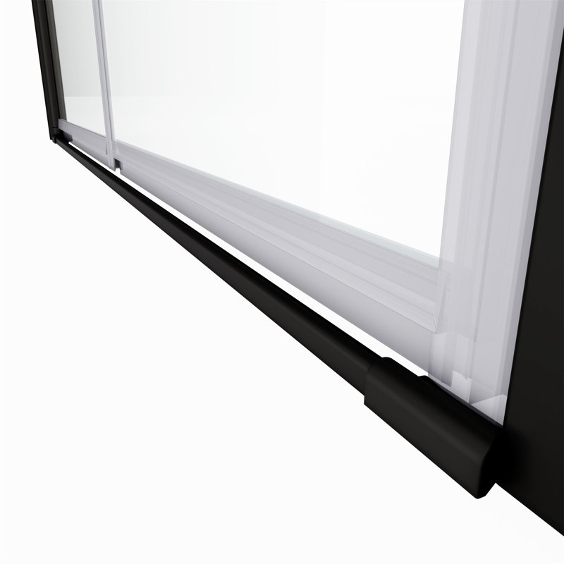 Porte de douche pivotante universelle à réglage de 1 3/8 po avec verre trempé de 1/4 po, Noir mat