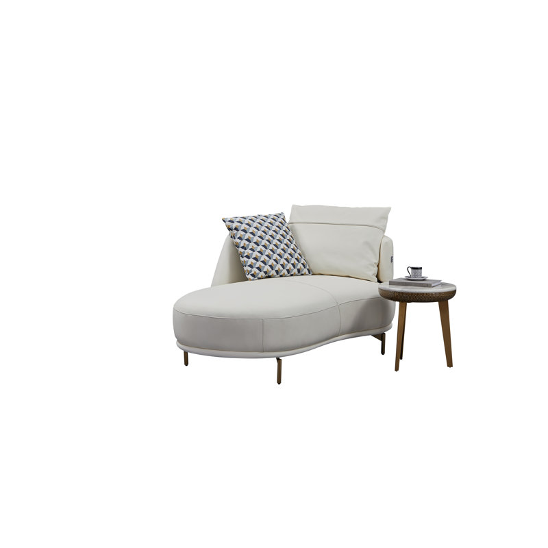 Chaise longue rembourrée Giovanne, Ivoire