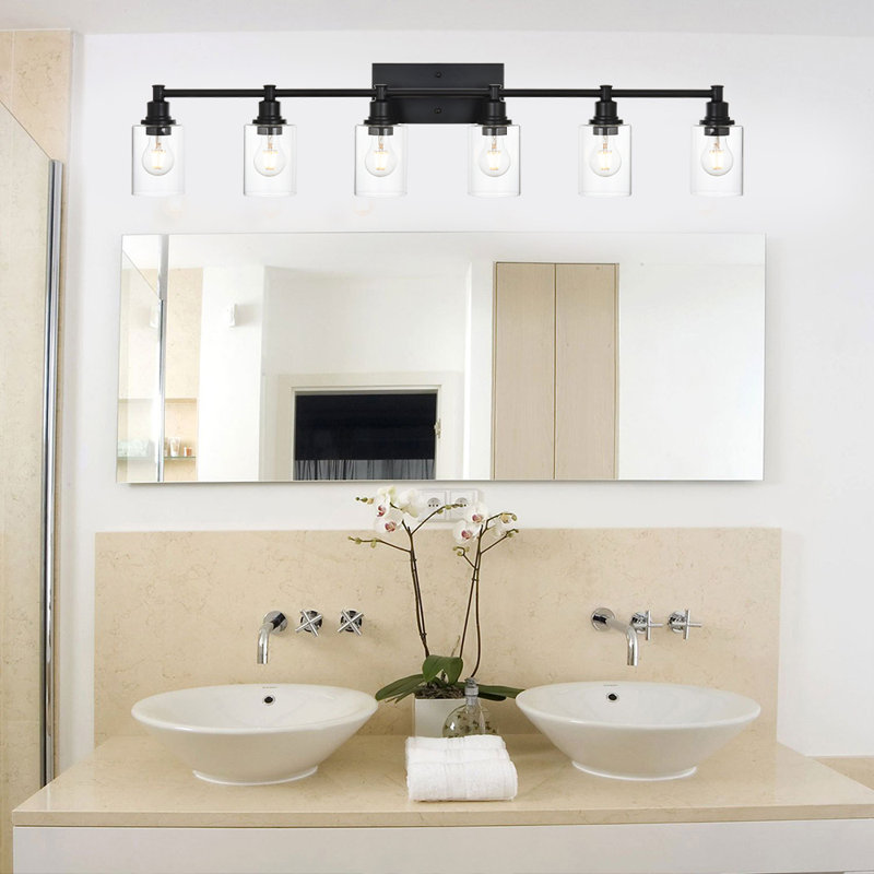 6 - Light Dimmable Vanity Light, Black