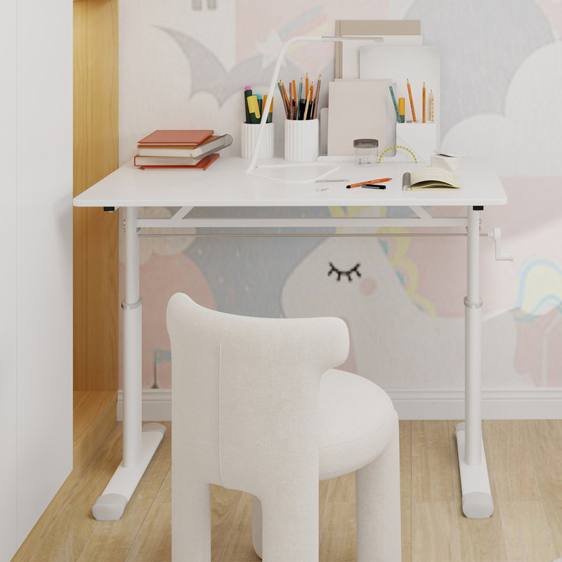 Adjustable Study Desk Suitable For Children And Adults, Height-Adjustable, Multifunctional Home Office Desk, Compact Design, Desktop Dimensions: 60Cm × 100Cm