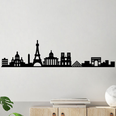 Élégant accessoire mural décoratif en métal, finition noire, 47,2 po x 11,4 po | 100% métal, épaisseur: 0,06 pouce | Parfait pour la décoration intérieure, l'esthétique moderne, le design durable et accrocheur