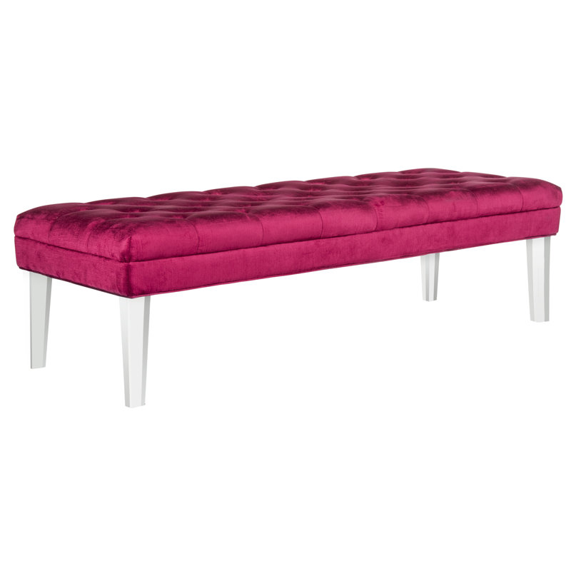 Cotton Blend Upholstered Bench, Red