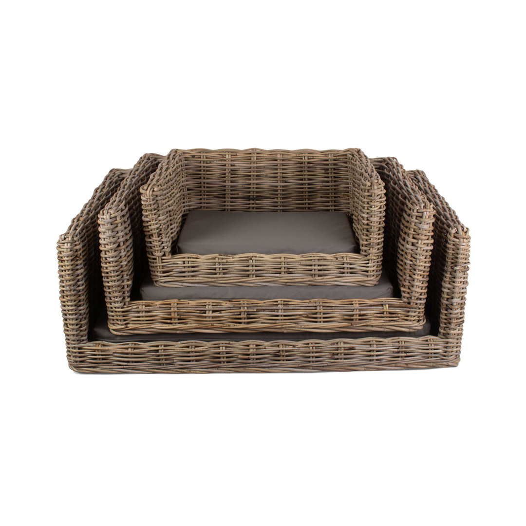 Atkins Rattan 3 Piece Dog Sofa Bed Set