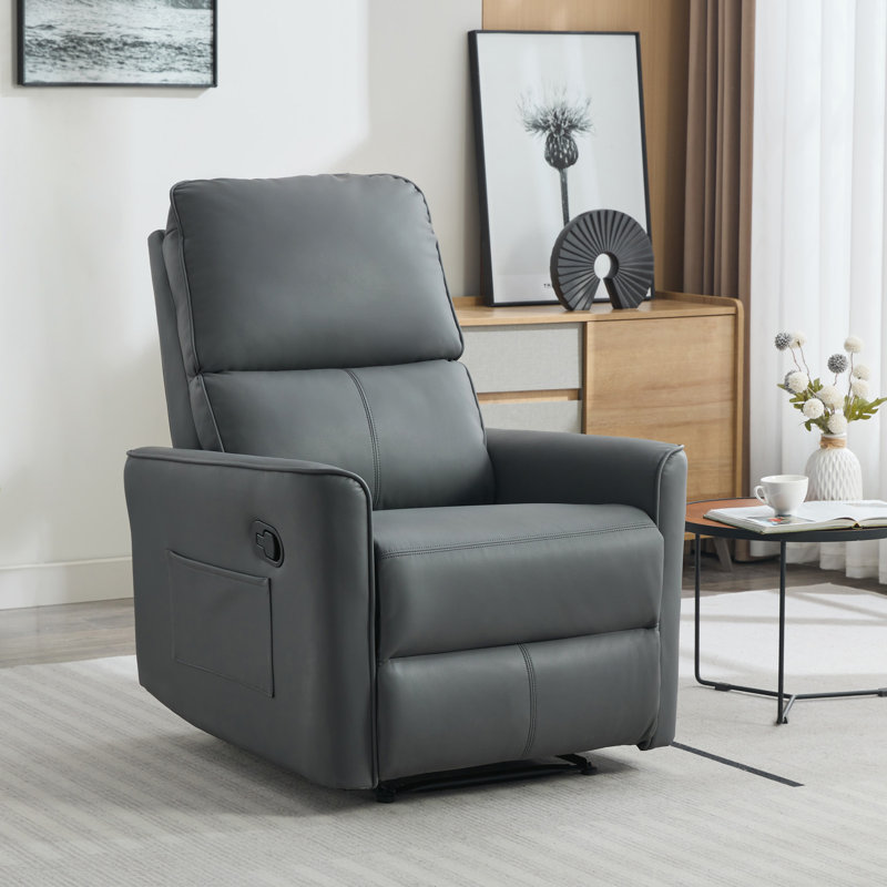 Susin 77cm Wide Wall Recliner Standard Recliner, Grey Leather Match