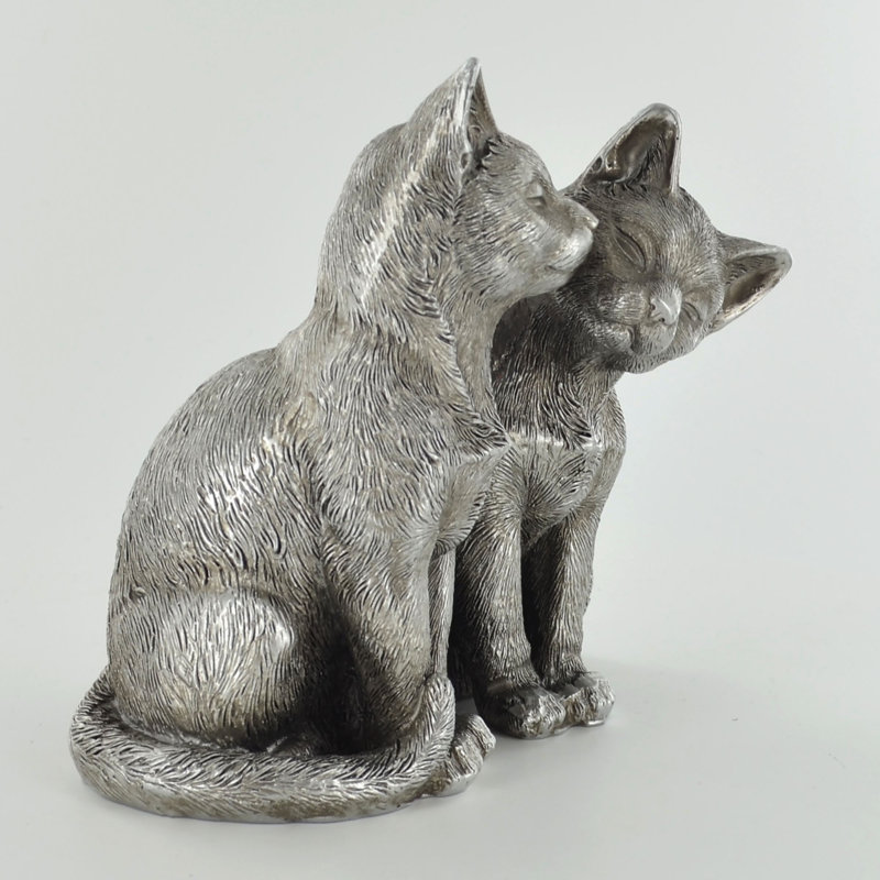 Ranshaw Pair of Cats Silver Sculpture