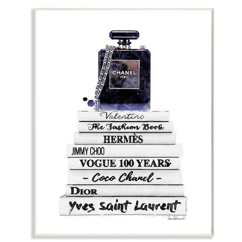« mode stylisé parfumerie bookstack blue white », impression, Plaque murale, H 15 po x l 10 po x P 0,5 po