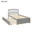 Lit plateforme simple en bois avec lit gigogne, structure de lit en bois robuste, gris compact-588597059