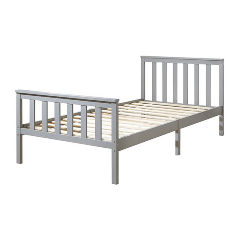Aadi Solid Wood Shaker Bed Frame, Kingsize (5'), Grey