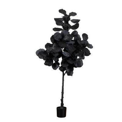 Artificial Halloween Black Fiddle Leaf Tree