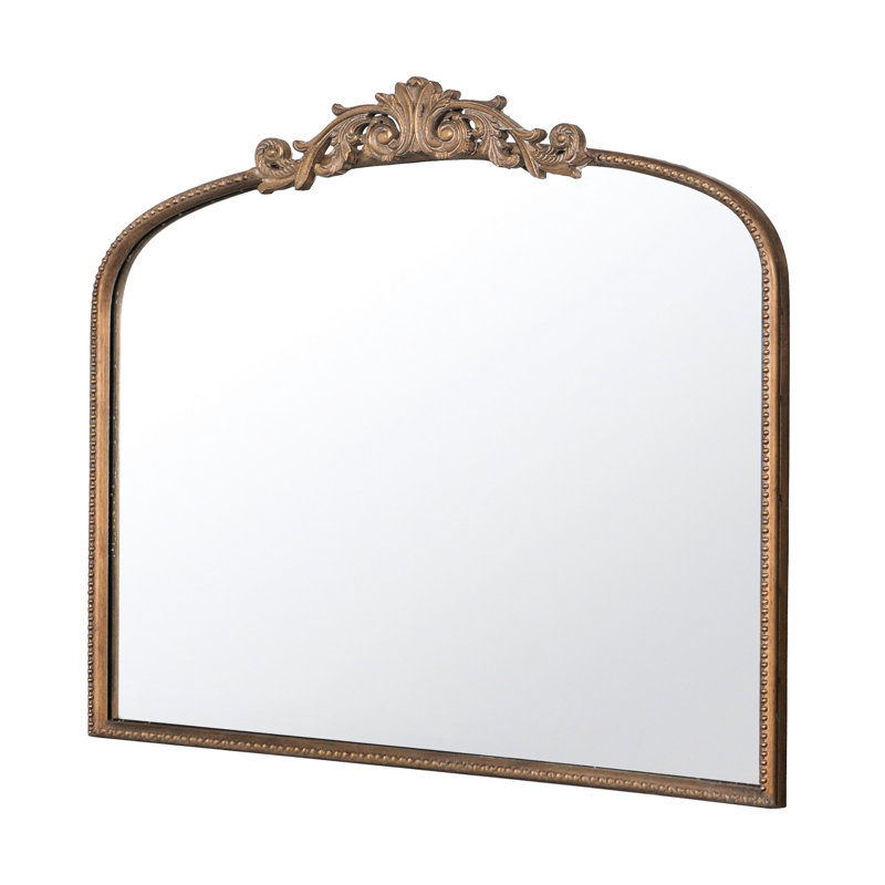 Superbe miroir en arche dorée de 40 po x 31 po pour salle de bain, miroir d'entrée et de vestibule, salle de bain idéale