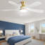 Ventilateur de plafond 5 pales 52 "avec lumière DEL et télécommande Damecia-1065662949