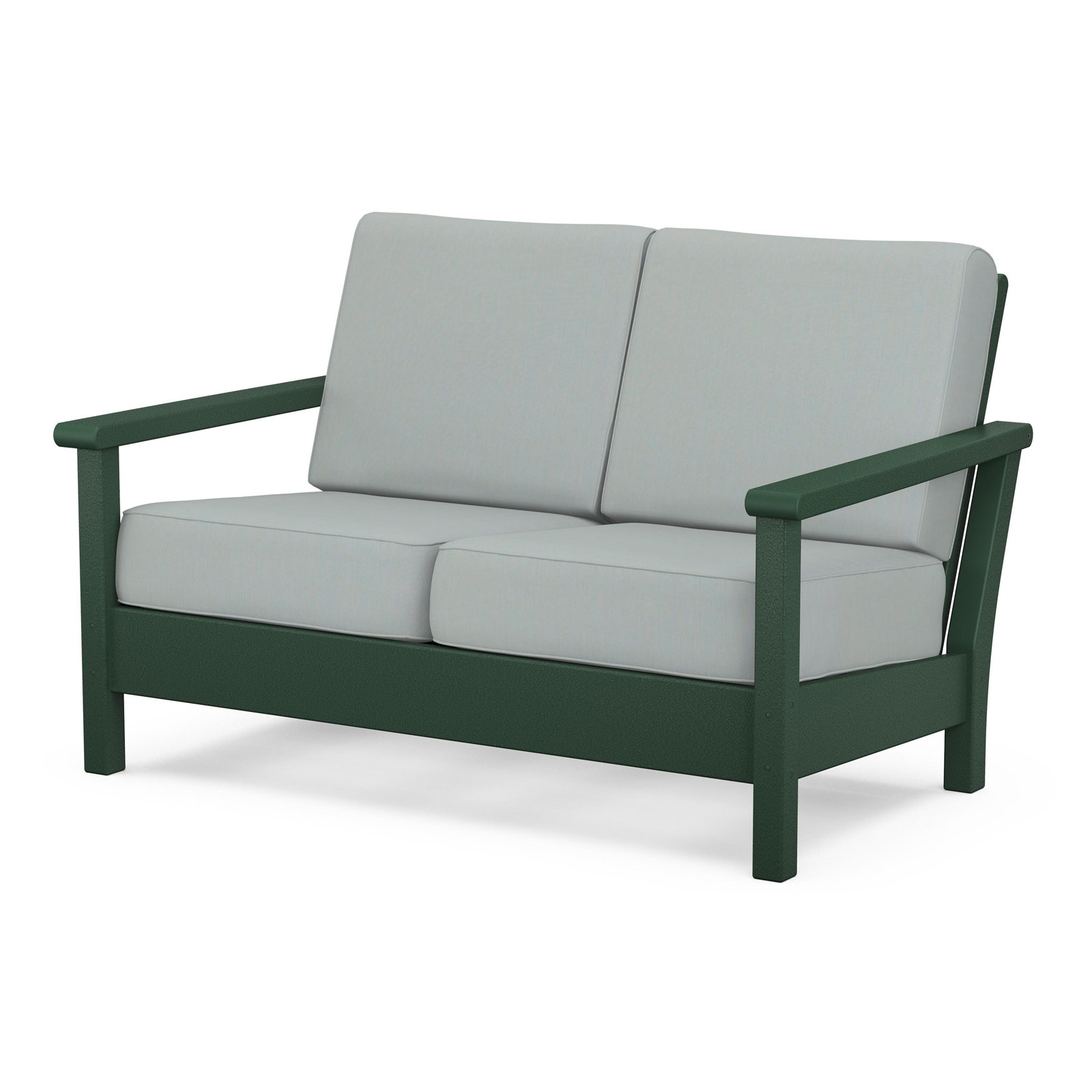 POLYWOOD® Harbour 52" Patio Loveseat, Dune Burlap, Slate Grey
