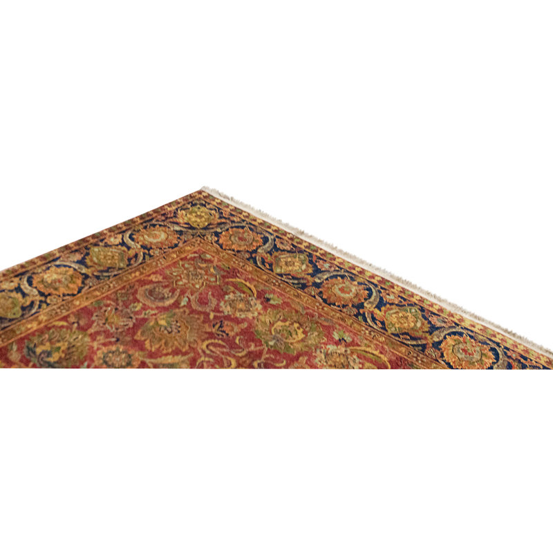 High-Quality Hand-Knotted Red And Blue Area Rug