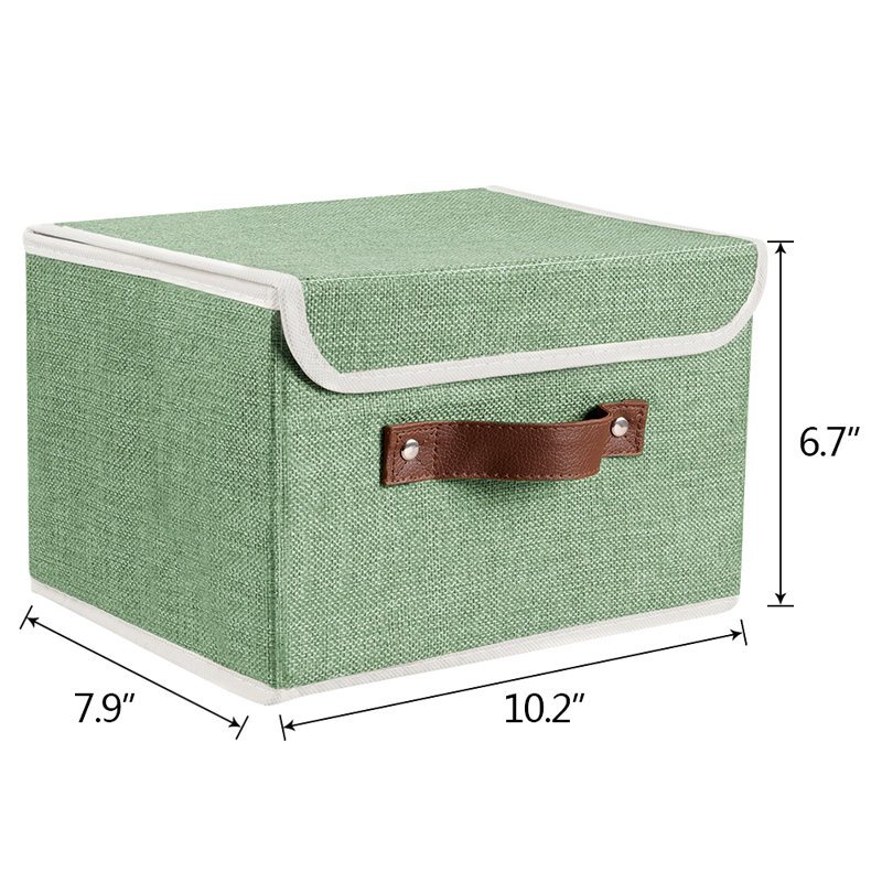 Ensemble de boîtes en tissu, H 6,7 po x l 10,2 po x P 7,9 po, Vert