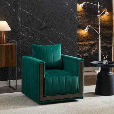 Fauteuil demi-tonneau pivotant rembourré