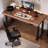 Walnut Rectangular Solid Wood Standing Desk-1224116293