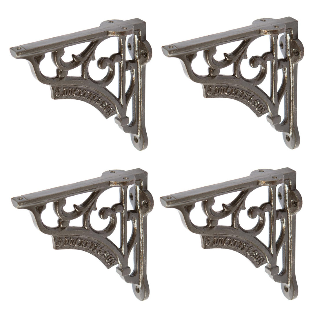 Hammer & Tongs - Ornate Iron Shelf Bracket - D120mm - Raw