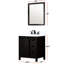 28 po Miroir, meuble-lavabo de salle de bain brun, comptoir en quartz blanc - teinture de construction, meuble-lavabo, comptoir, robinet et miroir