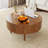 Fluted Round Lift Top Coffee Table With Storage, Adjustable Height Cocktail Table For Living Room-884580883