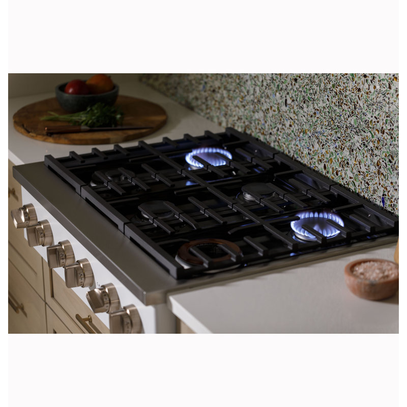 Café 36" Commercial-Style Gas Rangetop With 6 Burners (Natural Gas), Matte White
