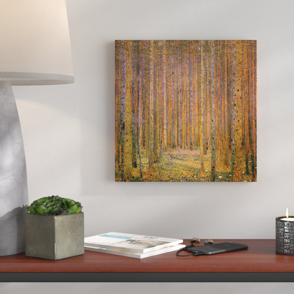 'Fir Tree Forest Tannenwald II' by Gustav Klimt - Wrapped Canvas Painting Print