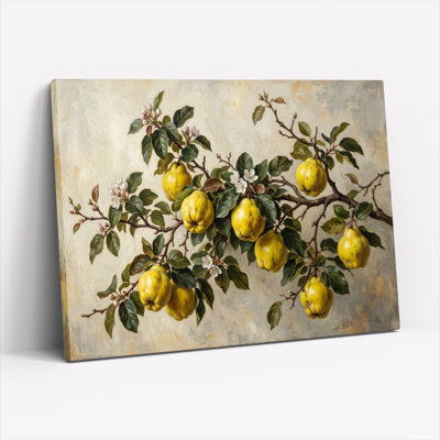Ensemble de 1 tableau sur toile représentant une branche de fruits
