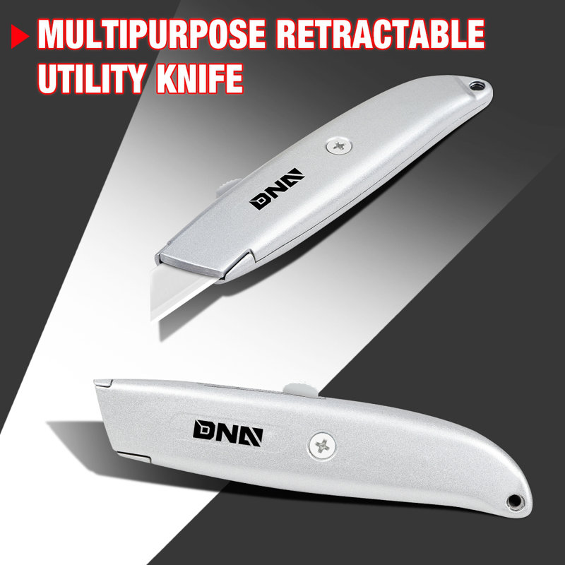2 Pack Heavy Duty Durable Sharp Razor Blade Retractable Utility Knife Box Cutter