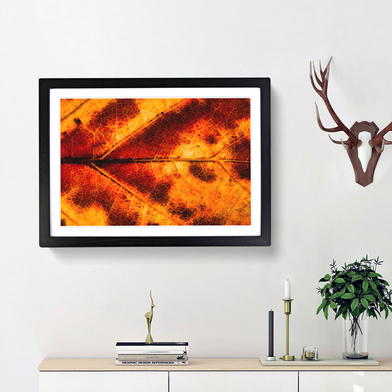 Leaf in the Autumn - Picture Frame Graphic Art Print, Black Framed, 33cm H x 45cm W x 2cm D