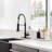 JS Pull Out Kitchen Faucet with Deck Plate 2 Spray Modes-86643949
