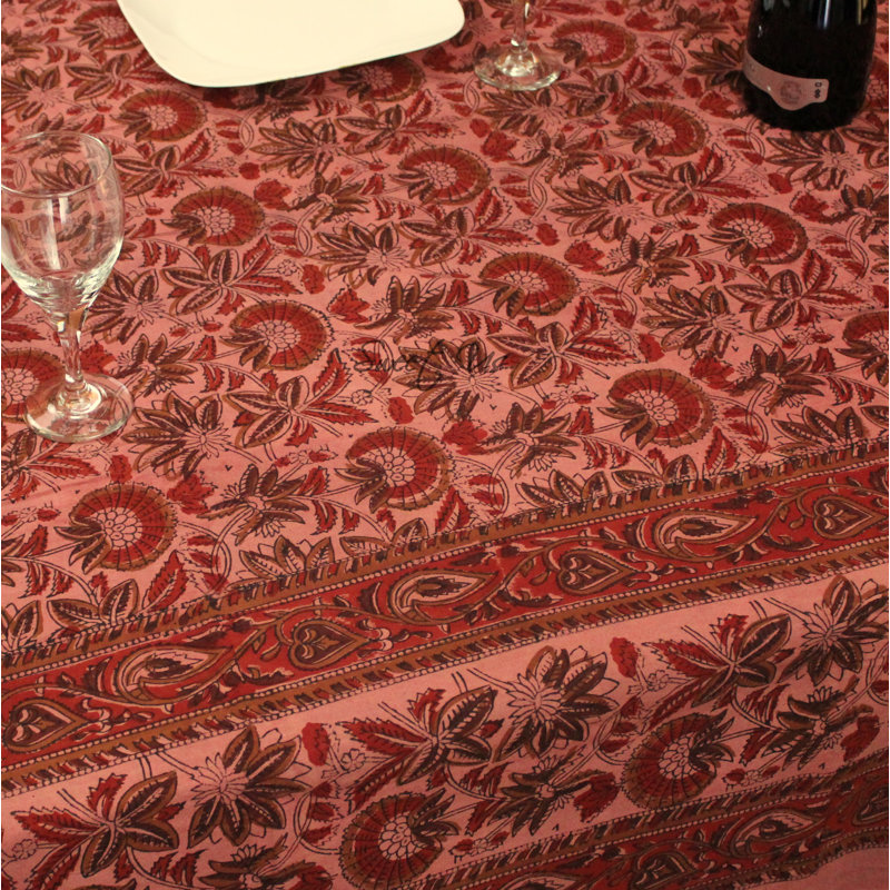 Tapisserie en coton à blocs floral, H 88 po x l 106 po