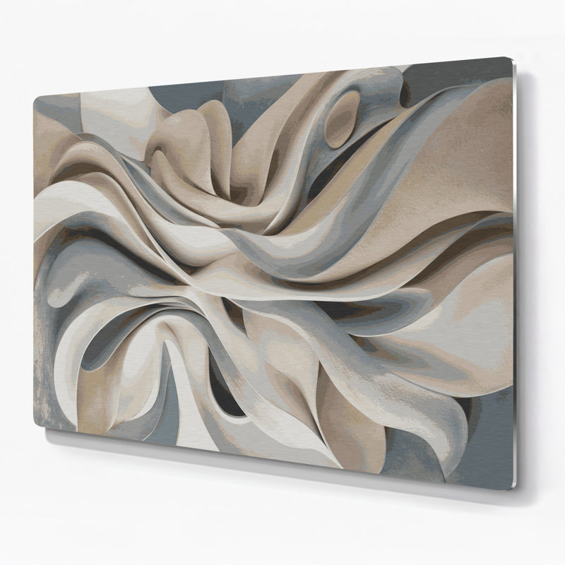 Biomorphic Abstraction 10, art mural gris en métal, H 11 po x l 14 po