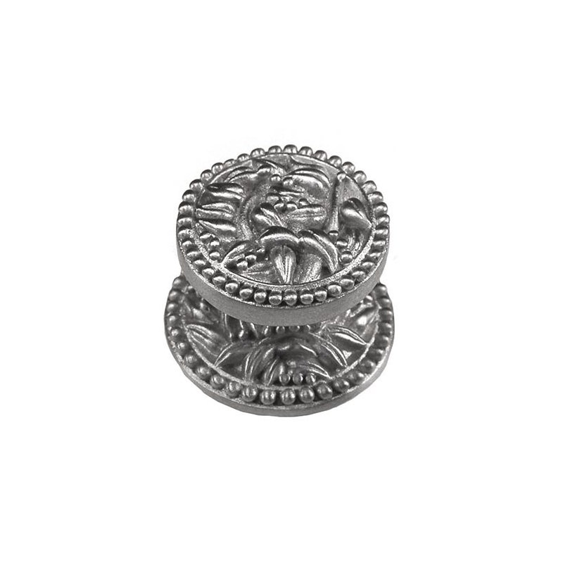 San Michele Mushroom Knob, Polished Silver, 1" H x 1" W x 0.875" D
