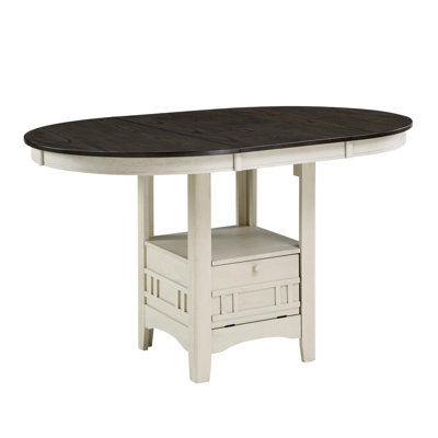 Table de salle à manger à hauteur de comptoir 1Pc avec rallonge et base de rangement