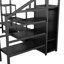 Lit mezzanine polyvalent en métal avec options de rangement et de rangement intégrées